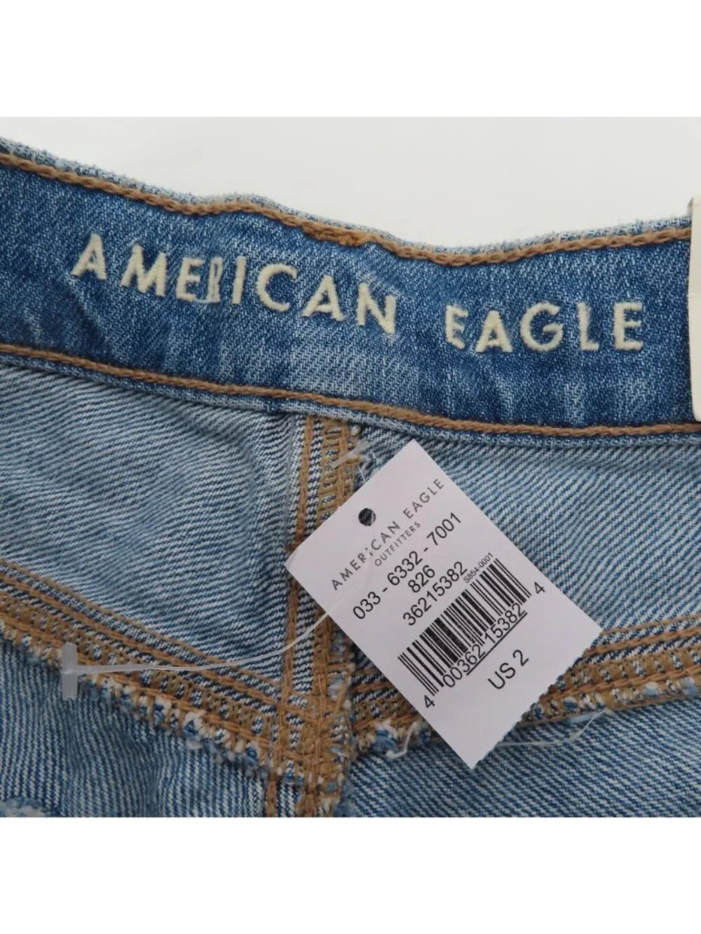 American Eagle Women 2 26W 90s Boyfriend Long Length Distressed Denim Shorts NEW